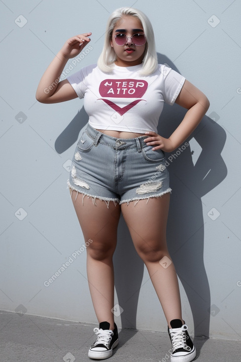 Qatari teenager girl with  white hair