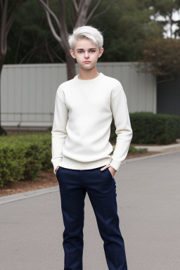 Australian teenager boy with  white hair