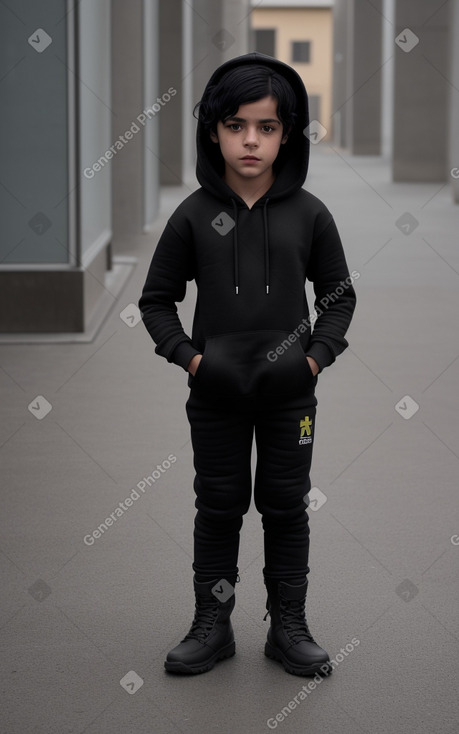 Macedonian child male with  black hair