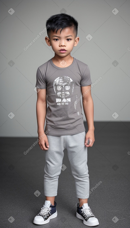 Thai child boy with  gray hair