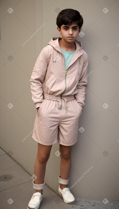 Arab teenager boy with  brown hair