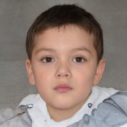 Neutral white child male with short  brown hair and brown eyes