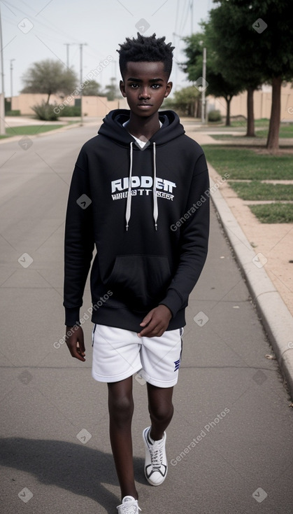 Sudanese teenager boy with  white hair