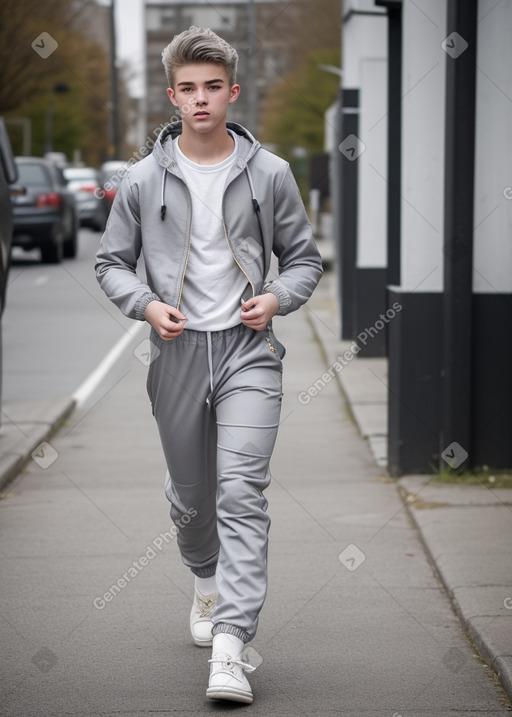 Irish teenager boy with  gray hair