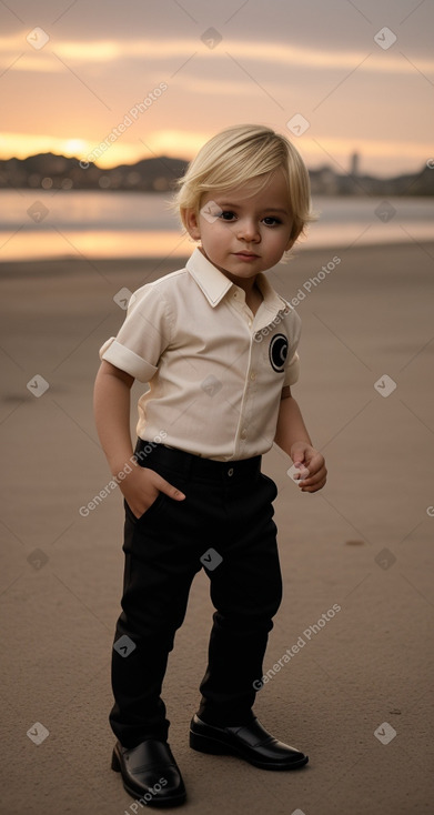 Colombian infant boy with  blonde hair