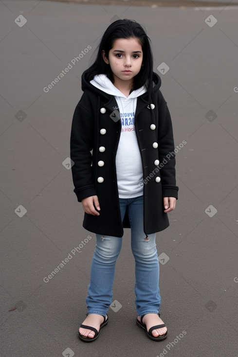 Uruguayan child girl with  black hair