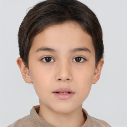 Neutral white child male with short  brown hair and brown eyes