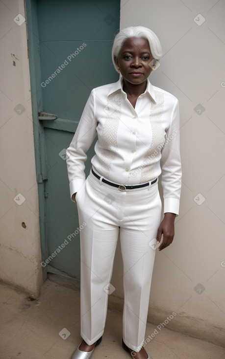 Togolese 45 years female with  white hair