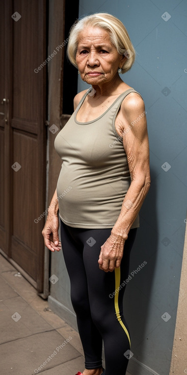 Bolivian elderly female with  blonde hair