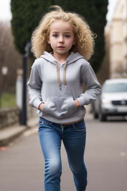 French child girl with  blonde hair