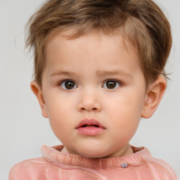 Neutral white child male with short  brown hair and brown eyes