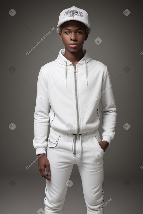 Teenager boy with  white hair