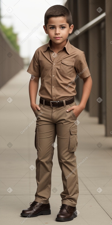 Mexican child boy with  brown hair