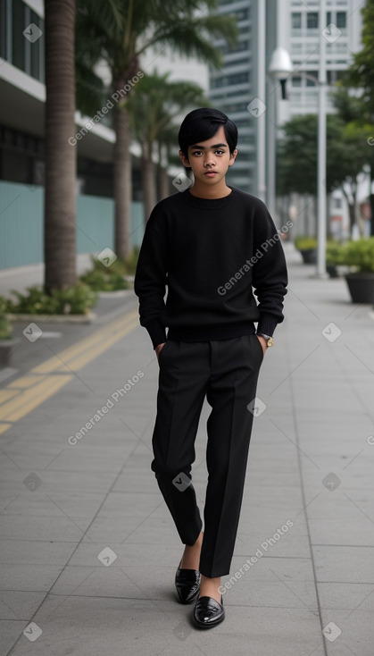 Singaporean teenager boy with  black hair