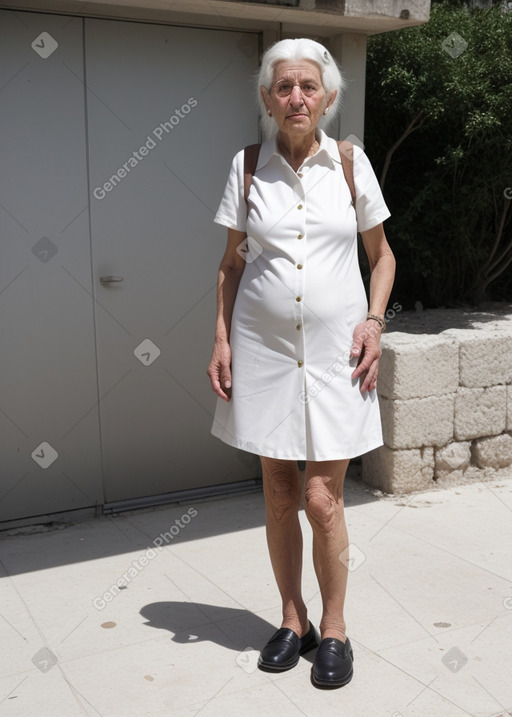 Israeli elderly female with  white hair