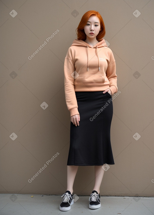 Korean adult female with  ginger hair