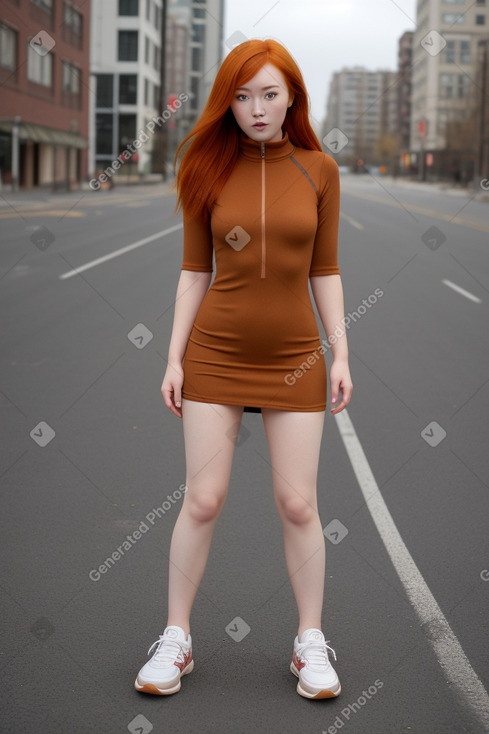 Mongolian adult female with  ginger hair