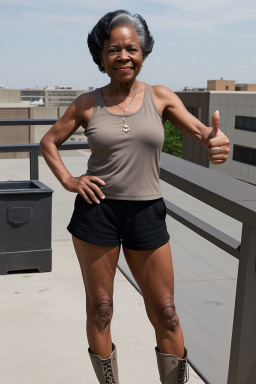 African american elderly female with  black hair