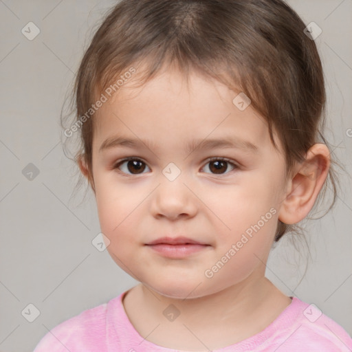 Neutral white child male with medium  brown hair and brown eyes