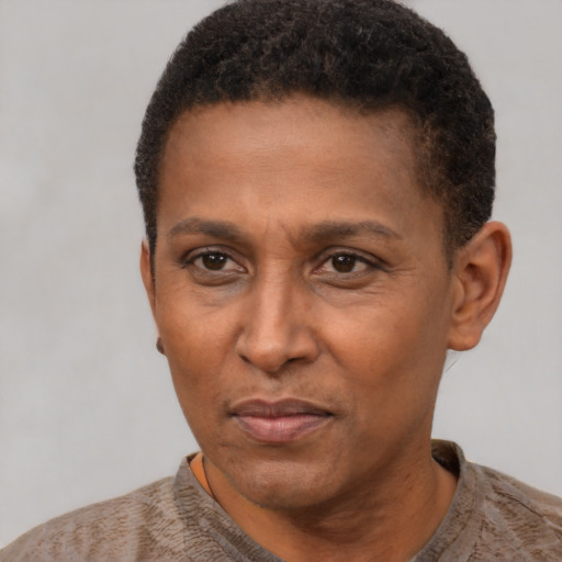 Neutral latino adult male with short  brown hair and brown eyes