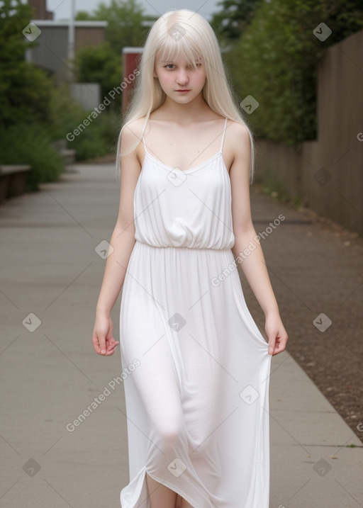 Teenager girl with  white hair