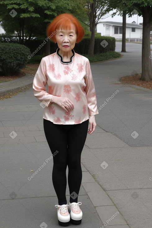 Chinese elderly female with  ginger hair