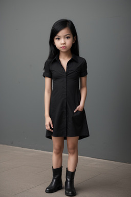 Singaporean child girl with  black hair