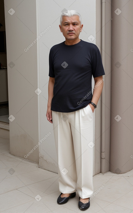 Uzbek middle-aged male with  white hair