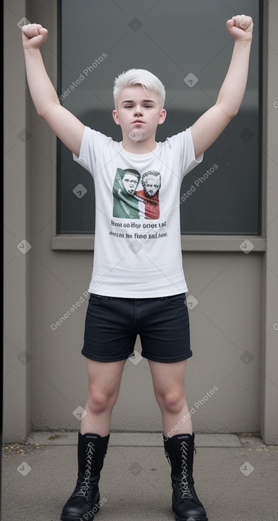 Irish teenager boy with  white hair