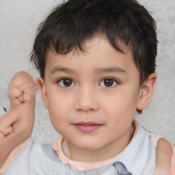 Neutral white child male with short  brown hair and brown eyes