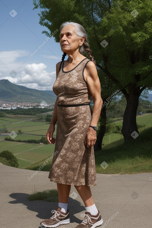 Ecuadorian elderly female with  brown hair