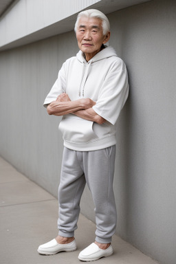 Mongolian elderly male with  white hair