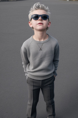 Icelandic child boy with  gray hair