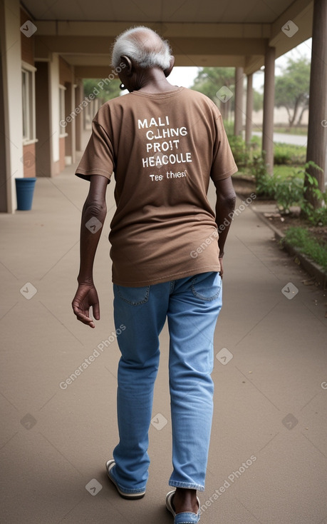 Kenyan elderly male with  brown hair