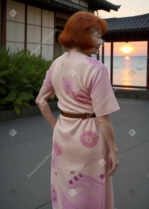 Japanese elderly female with  ginger hair