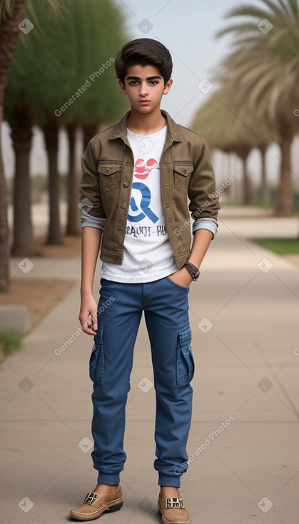 Arab teenager boy with  brown hair