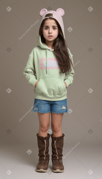 Jordanian child girl with  brown hair