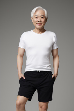 Korean 45 years male with  white hair