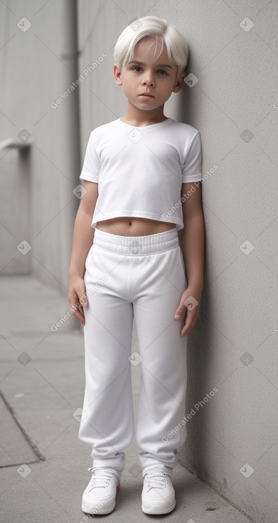 Spanish child boy with  white hair