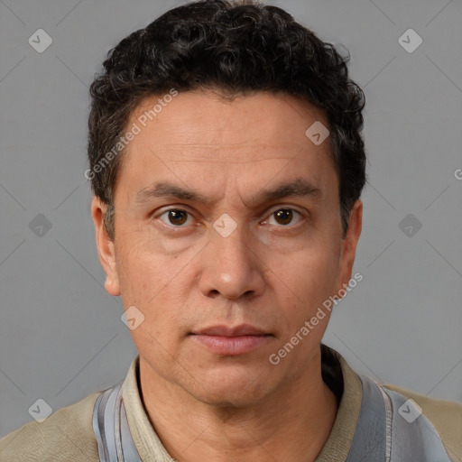 Neutral white adult male with short  brown hair and brown eyes