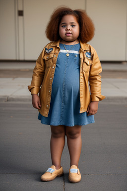 African american child girl with  ginger hair