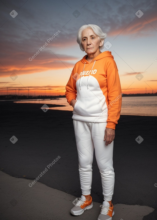 Argentine elderly female with  white hair