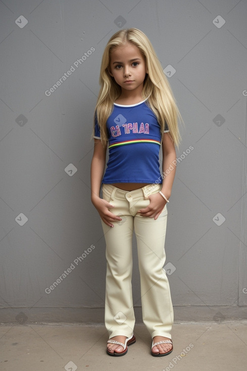 Colombian child girl with  blonde hair