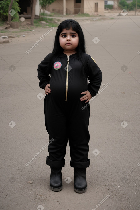 Pakistani child girl with  black hair