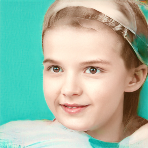 Joyful white child female with short  brown hair and green eyes