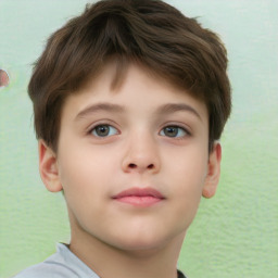 Neutral white child male with short  brown hair and brown eyes