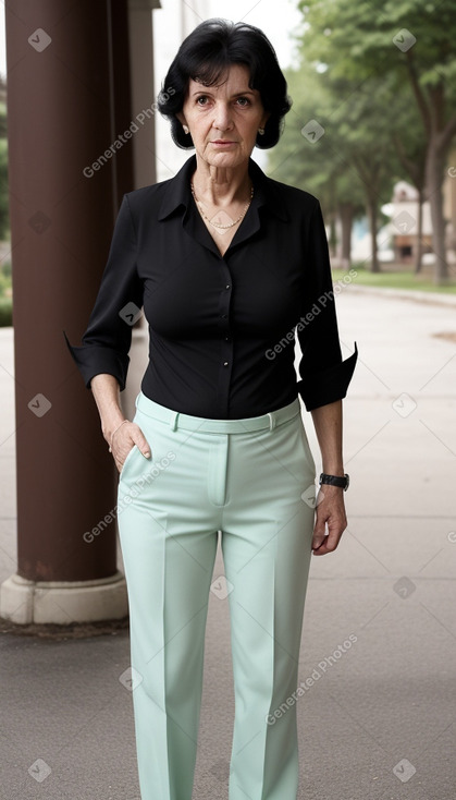 Macedonian elderly female with  black hair