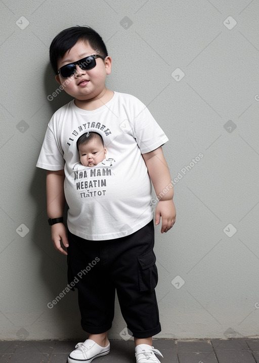 Singaporean infant boy with  white hair