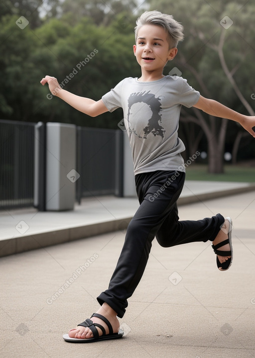 Australian child boy with  gray hair