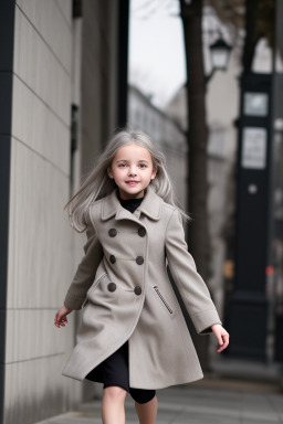 Austrian child girl with  gray hair